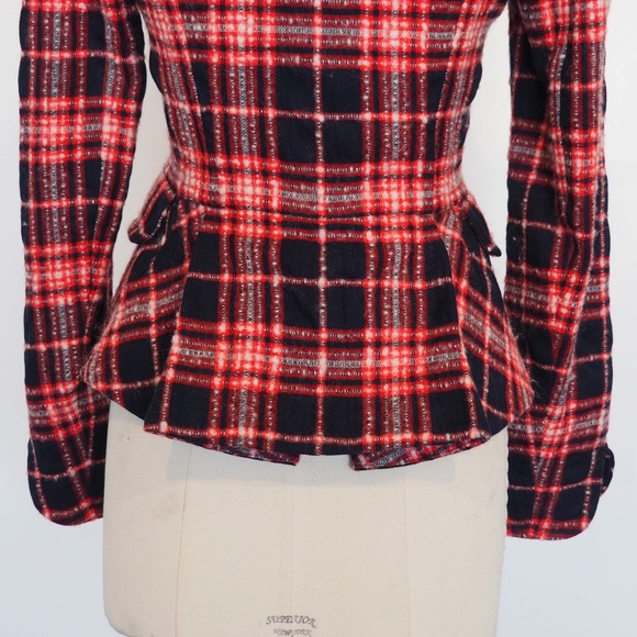 L.A.M.B. Wool/Cotton Plaid Jacket with Wide Collar - Picture 4 of 7